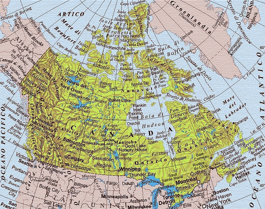 Параллели северной америки на карте. Карта Канады географическая. Подробная карта Канады географическая. Политическая карта Канады. Карта Канады с городами подробная.